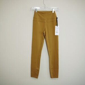 Varley Lets Move Super High 25 Leggings Mustard Yellow Ochre XS New Pilates Gym